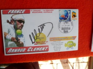 FRENCH TENNIS STAR ARNAUD CLEMENT SIGNED 2004 AUS OPEN TENNIS COVER - Picture 1 of 1