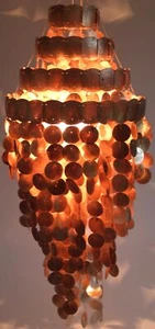 Deckenlampe / Deckenleuchte, Muschelleuchte aus hunderten Capiz, Perlmutt Plät - Bild 1 von 2
