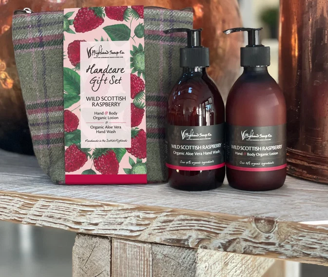 Highland Soap Co Scottish Wild Raspberry Organic Hand Care Gift Set - Image 1 of 1