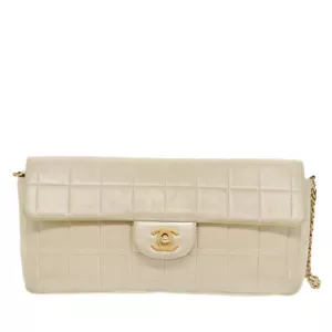 Chanel Chocolate Bar Beige Leather Shoulder Bag Authentic - Picture 1 of 19