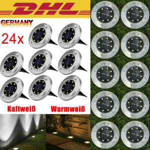 8/12LED Solarleuchte Bodenstrahler Außen IP65 Gartenleuchten Garten Solarlampen