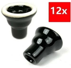 12x Keramik Shisha Kopf Schwarz Kamin Tabak Topf Hookah Wasserpfeife Phunnel - Bild 1 von 4