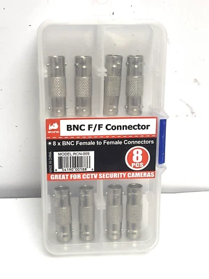 RHINO BNC Female to Female F/F CCTV Camera Adapter Connector RNC-009 (8 PCS) - Image 1 of 2