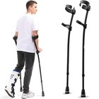HEALTHBAZAAR 1 Pair Adjustment Adult Forearm Crutches with Ergonomic Handles