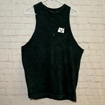 Rip N Dip Black Green Tie Dye Pocket Cat T Shirt Size Medium T-Shirt Bad Kitty — 第 1/4 张图片