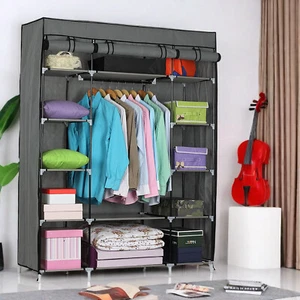 5-Tier Closet Storage Cabinet - Non-woven Fabric & Gray Wardrobe Storage Cabinet - Picture 1 of 24