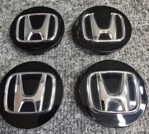 (4) Honda OEM Black Plastic 2 3/4" 2.75" Wheel Center Cap Hub Dust PS+PPE #88 - Picture 1 of 8