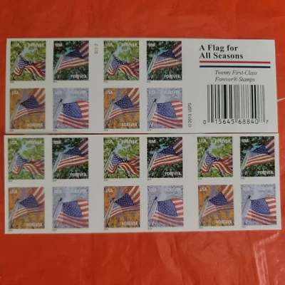 2013 4782-4785d  Forever A Flag For All Seasons Booklet of 20 - Image 1 of 4