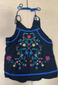 Eyeshadow Medium Embroidered Cold Sholder Crochet Trim Floral Festive PRE-OWNED - Picture 1 of 5