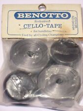 BENOTTO SILVER GRAY HANDLEBAR TAPE SATIN CELLO-TAPE WITH BLACK END CAP PLUGS