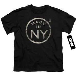 NYC Kids T-Shirt Distressed Made In NY Black Tee - Picture 1 of 2
