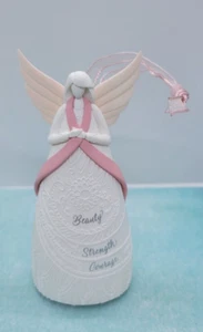 Hallmark 2022 Healing Light Breast Cancer Christmas Ornament Angel Pink Wings - Picture 1 of 11