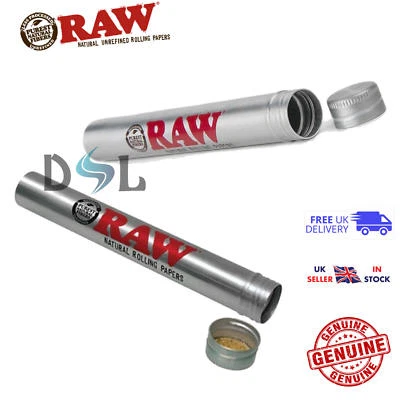 RAW Aluminium Metal King Size Cone Holder Tube Pre Rolled Storage Stash