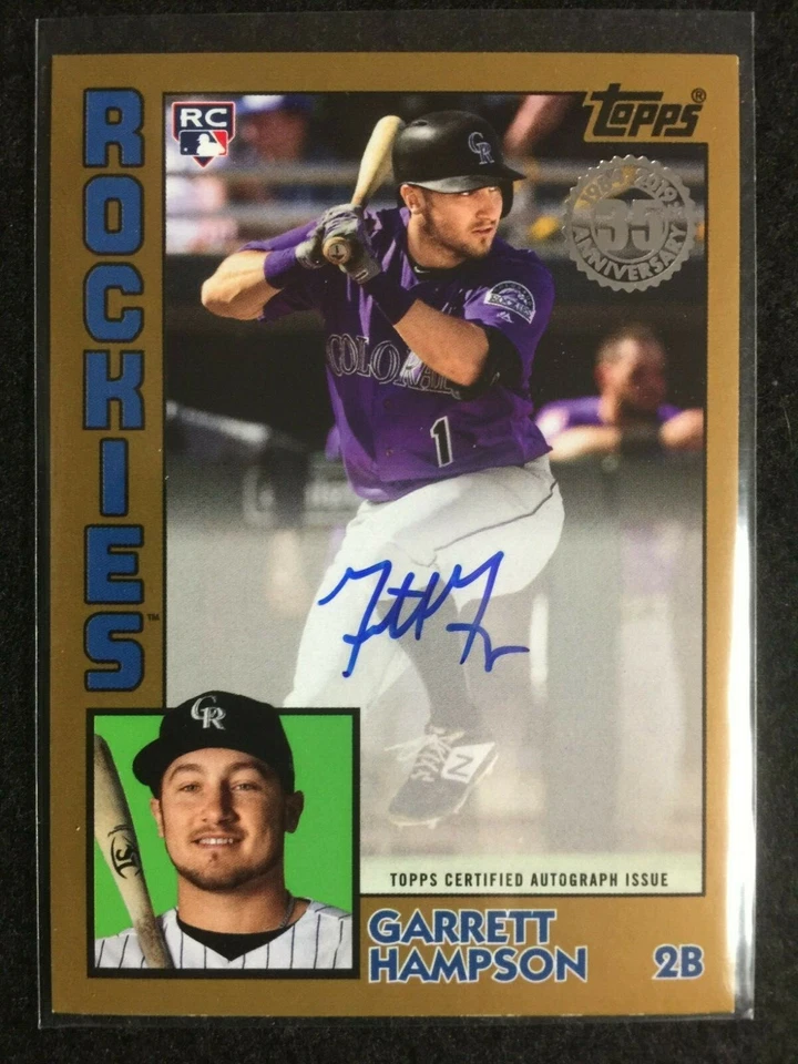 2019 Topps Baseball Update 35th Ann. Gold 39/50 RC Auto Garrett Hampson #84A-GH - Image 1 of 2