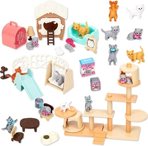 43-Piece Cat Figurine Playset - Realistic Pet Care Center Role Play Toys for ... - Picture 1 of 1
