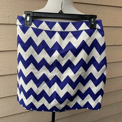 Falda Kate Spade New York Robbie Chevron Azul Blanco Corta Mini Informal 6 $198 Foto 1 de 4