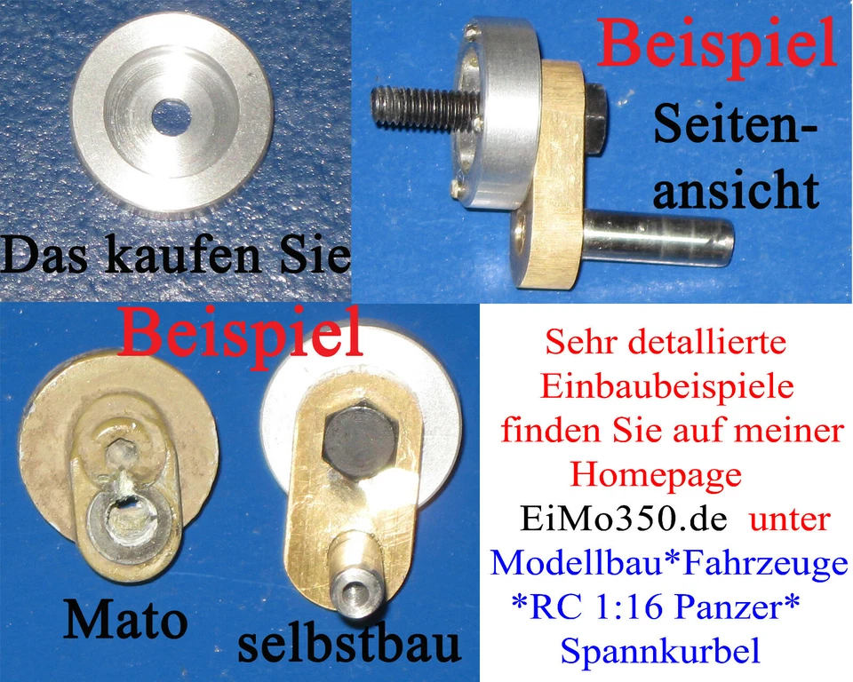 1:16 RC-Panzer für Mato Vollmetall Tiger-I Leitrad Spannrad Kurbelschale - Bild 1 von 1