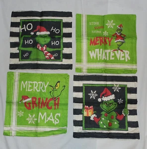 New 4 GRINCH Christmas Pillow Covers 15x15 Throw Pillow COVERS CASES ONLY Zipper - Picture 1 of 1