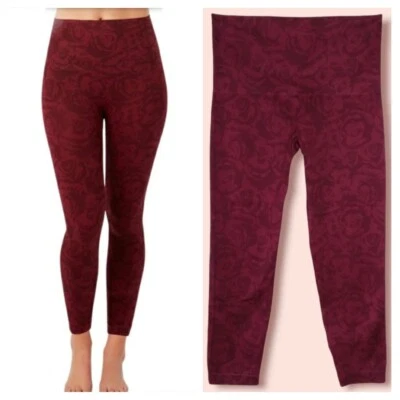 Leggings Spanx Talla XL Sin Costuras Capri Crop Granate Rojo Rosa Prendas moldeadoras Elastizadas Foto 1 de 4