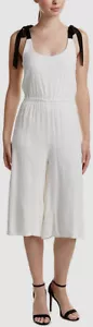 $695 Nicole Miller Women's White Harbor Playsuit Wide-Leg Capri Jumpsuit Size 4 - Picture 1 of 2