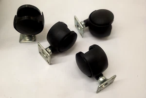 Twin Castor wheel- Black, plate fixing 40mm 660.50.315 - Picture 1 of 2