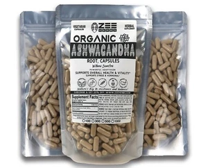 Organic Ashwagandha Capsules - 1500mg Per Serving of Natural Pure Ashwagandha - Picture 1 of 2