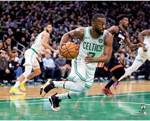 Kemba Walker Boston Celtics Unsigned Dribbling Photograph Cover