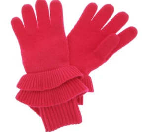 Isaac Mizrahi Live! - Guantes con volantes de cachemir de 2 capas - rosa intenso - Imagen 1 de 1