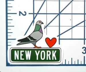 Love New York Vinyl Sticker - Pigeon Bird Heart NY Die Cut Durable Ready to Ship - Picture 1 of 3
