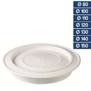 ROSETA PARA ESTUFA DE TUBOS PELLETS ESMALTADO ESTUFA DE CHIMENEA BLANCA 10027V - Imagen 1 de 11