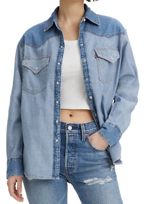 Camisa Western Levi's Dylan In Reverse Gran Tamaño Para Mujer (A33730017) Tallas M/L Foto 1 de 3