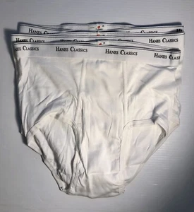 Lot Of 3 Hanes Classics Size 38 White Briefs Vintage Made In USA Cotton - Picture 1 of 5