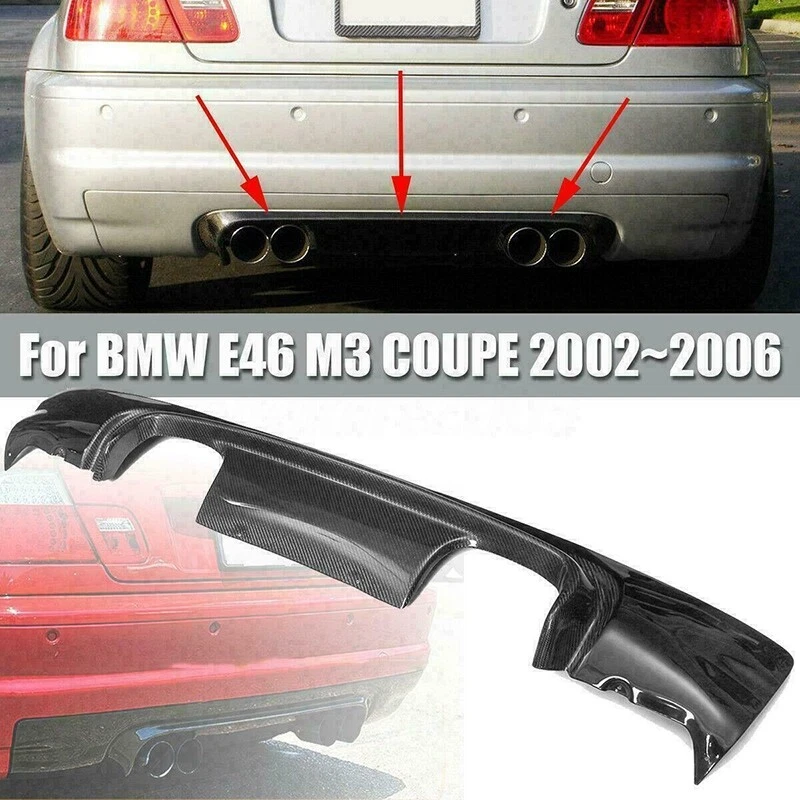 DIFUSOR PARACHOQUES TRASERO FIBRA CARBONO 2 TONOS ESTILO CSL PARA BMW E46 M3 CUPÉ 2002-06 Foto 1 de 4