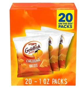 Goldfish Cheddar Cheese Crackers, Baked Snack Crackers, 1 oz On-the-Go Snack Pac - Picture 1 of 9