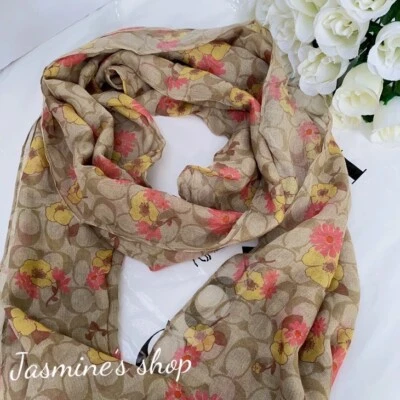 Новый с Ярлыками тренер подпись цветочный печать кластер шелк продолговатый шарф CH107 - Изображение 1 из 4