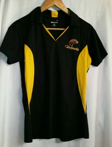 Louisiana-Monroe Warhawks Black Women's Small V-Neck Polo Shirt EUC Cover
