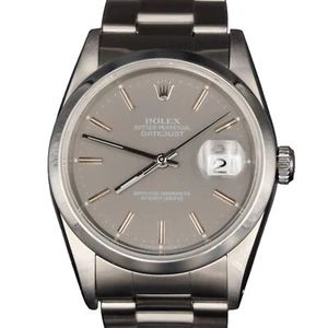 Rolex Datejust 16200 Mens Stainless Steel Watch with Oyster Band Slate Gray Dial - Picture 1 of 8