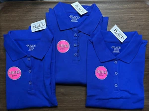 Lot of 3 The Children’s Place Blue School Uniform Shirts Size 10/12 - Picture 1 of 6
