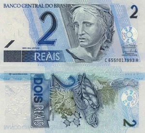 Brasil 2 Reales (ND/2009) - Tortuga Marina/Estrella/p249f, B871f UNC - Imagen 1 de 3