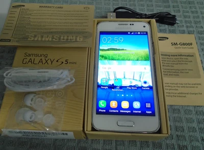 SAMSUNG GALAXY S5 MINI SM-G80F MOBILE PHONE ON O2 PERFECT WORKING ORDER BOXED - Image 1 of 4