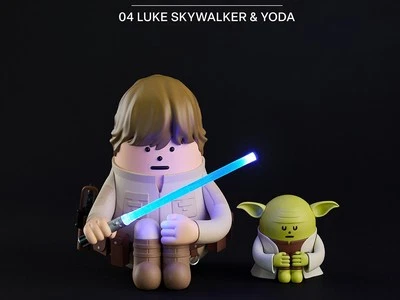 BLITZWAY SML Skywalker & Yoda 2 Packs A Set Collectibles Figure New In Stock - image 1 of 4