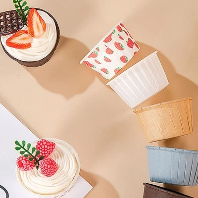 50pcs Muffin Desserthalter Cupcake Liner DIY Cake Wrappers Backbecher Tablett  - Bild 1 von 4