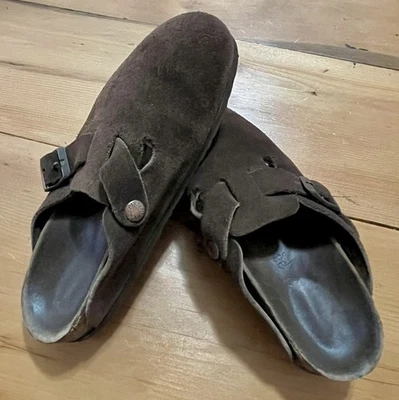 Zapatos Zueco BIRKENSTOCK Boston Vintage Talla 38 Marrón Oscuro Gamuza Moca 7.5 Unisex Foto 1 de 4