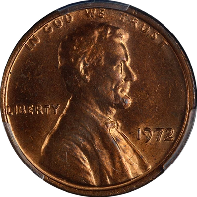 1972-P Lincoln Cent Doubled Die Obverse PCGS MS63 RB Key Date Nice Strike - Image 1 of 4