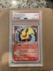 PSA 6 2005 POKEMON EX DELTA SPECIES #108 FLAREON EX-HOLO - Picture 1 of 2