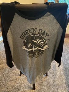 Green Day T-Shirt Damen Größe 2X hellgrau/schwarz 3/4 Arm Oakland - Bild 1 von 4