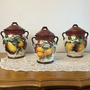 Retired- 3 Pc Canister Set Botanical Fruit by Tre Sorelle Studios - Imagen 1 de 22
