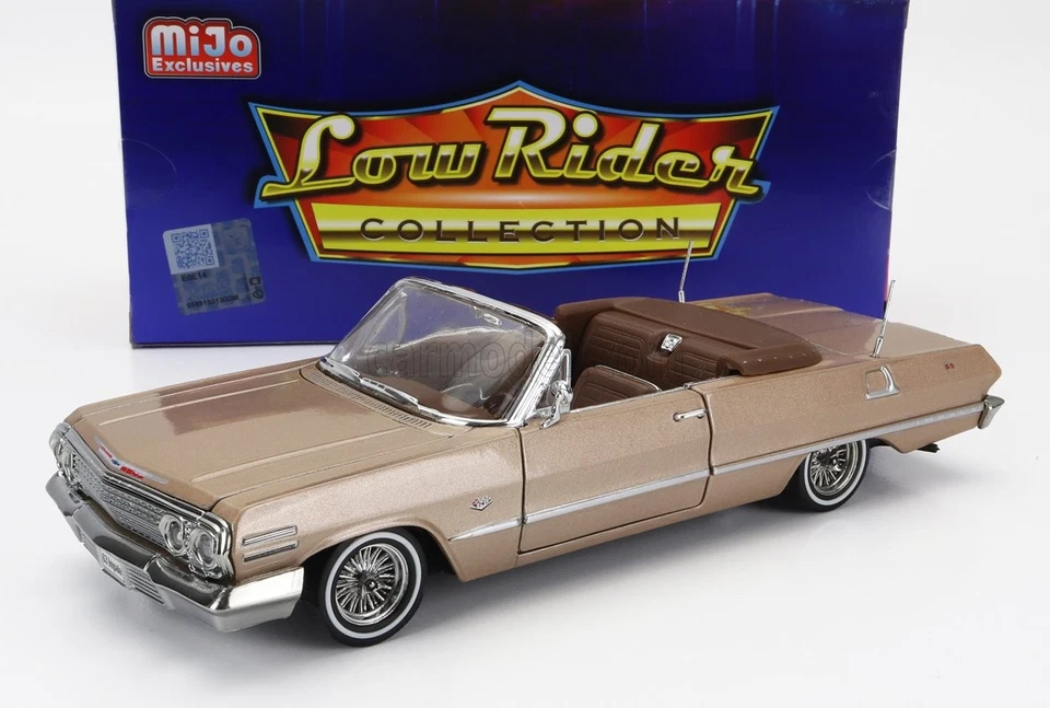 1/24 WELLY - CHEVROLET - IMPALA CABRIOLET OPEN LOW RIDER 1963 WE22434LRW-GLD - Immagine 1 di 1