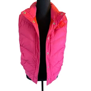 GAP Hot Pink Down Puffer Vest Size Medium - Picture 1 of 7