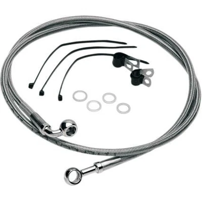 Drag Specialties 1741-2961 Standard Length Rear Stainless Steel Brake Line Kit - - Image 1 of 3